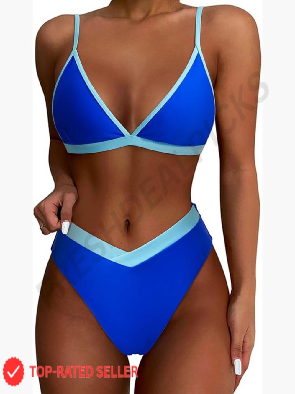 Triangle High Cut Bikini Set Sexy High Waisted 2 Piece Swimsuit Push Up